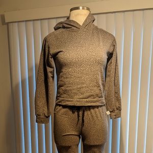 Matching loungewear set in a subtle leopard